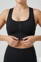 Black Padded Zippered Sports Bustier - Sports Bra / Crop Supported Sports Bra - 3