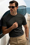 Men's Slimfit Black Crew Neck 100% Organic Cotton Plain Basic Summer T-Shirt - 6