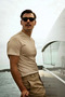 Men's Slimfit Slim Fit Beige Crew Neck 100% Organic Cotton Plain Basic Summer T-Shirt - 2