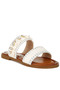 Women Shell & Diamante Slip On Sandals in White - 2