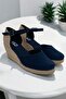 Women's Linen Wedge Heel Espadrille – Summer Sandals with Straw Back - 5