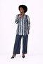 Ladies Co-ord Pant Set- Printed Shirt and Matching Solid Color Pant with Long Sleeves