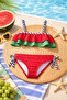 3-7 Years Old Girls' Watermelon Patterned Swimsuit with Straps and Stylish Design - 4