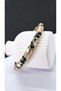 Stainless Steel Leaf Figured Zircon Stone Colorful Satin Enamel Brass Plated Zamak Bracelet