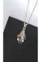 Steel Necklace with Colorful Enameled Balloon Figure - 4