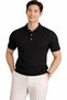 Men's Polo Collar T-Shirt with Snap Detail Corded Fabric Black - C1T-1239 - 6