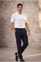 Dawson Polo V-Neck Buttonless Short Sleeve Tok Fabric Knitwear Men's T-Shirt - Ecru - 3