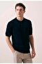 Dogen Hakim Collar Buttoned Short Sleeve Slim Knitwear Men's T-Shirt - Black - 2