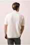 Ritchie Zippered Polo Collar Vertical Striped Short Sleeve Slim Knitwear Men's T-Shirt - Beige - 5