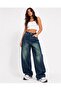 Antique Vintage Green Washed Unisex Baggy Jeans Pants - 2