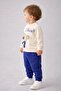 Baby Boy Teddy Bear Toy Bear Front-Back Printed 2-Piece Tracksuit Set – Transitional 2-Thread Bottom Top Set - 2