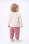 Baby Girl Bow Patterned Sweatshirt with Sleeve Detail + Sweatpants 2-Piece Set 3-6-9-12 Months - 3