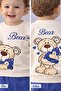 Baby Boy Teddy Bear Toy Bear Front-Back Printed 2-Piece Tracksuit Set – Transitional 2-Thread Bottom Top Set - 4