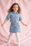 Girl's Buttoned Denim Set - 5