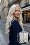 Platinum Ice White Water Wavy Long Half Moon Hair - 3 Pieces Snap 75cm220 grVIP Series