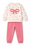Baby Girl Heart Bow Embroidered 2-Piece Top and Bottom Set 2Yarn m Transitional Tracksuit Set 3-12 Months - 4
