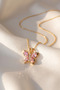 Butterflies for Love Steel Necklace with Zircon Stone - 3