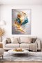 Modern Abstract Painting Gold & Turquoise – Luxurious Marble Floor |   Premium Wall Decor |   Salon Office Table - 2