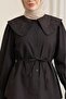 Baby Collar Embroidered Tie-Waist Poplin Shirt -K. Coffee - 3