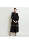 Lace Maxi Dress with Pearl Buttons and Ruffles - 8