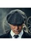 Unisex Black Herringbone Cap Hat Vintage British Style 8-Slice Newsboy Cap - 3
