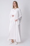 New Season Ecru Stylish Lace Summer Design Short Sleeve Buttoned Maternity Maternity Dressing Gown Nightgown Set - 4
