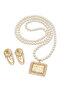 Elegant Pearl Necklace & Earrings Set with Arabic Calligraphy Pendant - 2