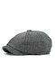 Unisex Gray Herringbone Cap Hat Vintage British Style 8-Slice Newsboy Cap - 2
