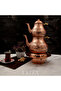 إبريق شاي نحاسي مطرز يدويًا مع قاعدة - مطلي بالقصدير من الداخل - 5