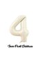 4 Years Old, 3 Retro Hearts, 1 Cream Number, 1 Caramel Teddy Bear Foil Balloon Birthday Set - 3