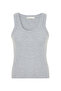 Women's Gray Melange U-Neck Fitted Tank Top