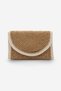 Women's Hand Knitted Magnet Closure Clutch & Portfolio Handbag Zolyan Ecru Wicker - 5