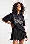 Unisex Star Rhinestone Stone Printed Oversize Premium Cotton T-Shirt - 4