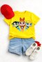 Super Strong Girls Printed Kids' T-Shirt – Cotton Crew Neck Fun & Energetic Casual T-Shirt