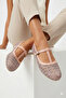 Mesh Embroidered and Embroidery-Detail Round Toe Luxury Women's Ballet Flats - 2
