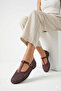 Mesh Embroidered and Embroidery-Detail Round Toe Luxury Women's Ballet Flats - 6