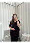 Women's Patterned Wrinkled Short Sleeve Pajama Set with Underwear - 5