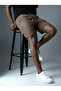 Men's Raw Linen Relaxed Fit Elastic Waist Linen Shorts K4003Kş - 7