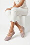 Mesh Embroidered and Embroidery-Detail Round Toe Luxury Women's Ballet Flats - 6