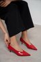 Tinky Red Rustic Pointed Toe Women's Heeled Shoes