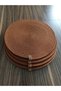 4 Pieces Copper Coffee Color Plate Set Modern American Serving, Stylish Presentation Plate |   Stitched, 32 cm Summer Tableware, Balcony and Garden Table Decoration - 4