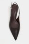 Megy Brown Matte Back Open Buckle Detail Pointed Toe Women's Heeled Shoes - 6
