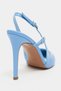 Ladonia Baby Blue Patent Leather Back Open Buckle Detail Women's Heeled Shoes - 6