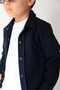 Boys' Dark Blue Slim Fit Lycra Shirt + Bib + Jagger Bottom Set (100% Cotton) - 8
