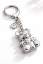 Cute Teddy Bear Figured Keychain – Silver Shiny Metal Premium Design Stylish & Gift-Worthy Keychain - 4