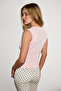 Lescosa women's slim v-neck sleeveless pink blouse - 4