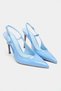 Ladonia Baby Blue Patent Leather Back Open Buckle Detail Women's Heeled Shoes - 4