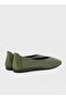 Genuine Leather Khaki Green Shoes - 2