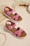 Girl's Baby Comfortable Open-Front Wedge Heeled Buckle Flexible Easy-To-Wear Sandals Slippers - 5
