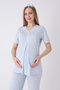 Maternity Pajamas Dressing Gown 3-Piece Set Wave Textured Lace Collar Buttoned Breastfeeding Cotton Viscose Set - 2